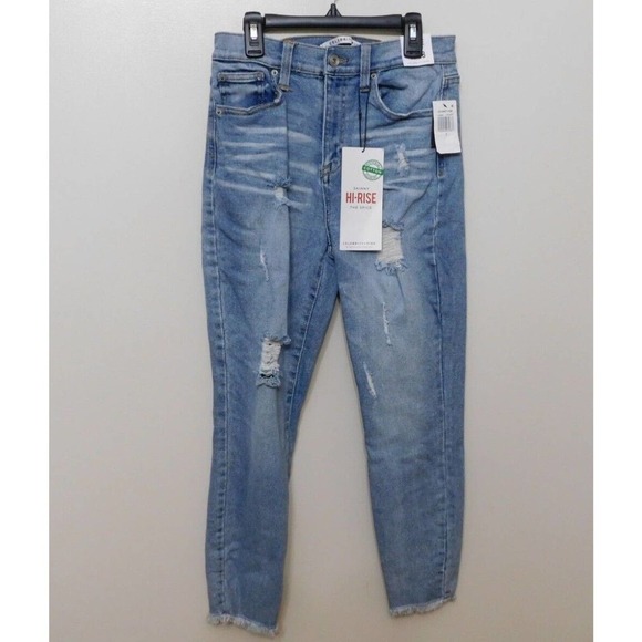 JR490 Celebrity Pink Juniors' High Rise Ripped Cartograph Skinny Jeans Size 7 - Picture 1 of 2